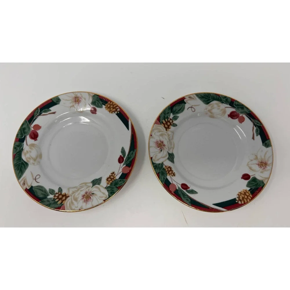 Tienshan Fine China Magnolia‎ Saucers Set of 2 6
